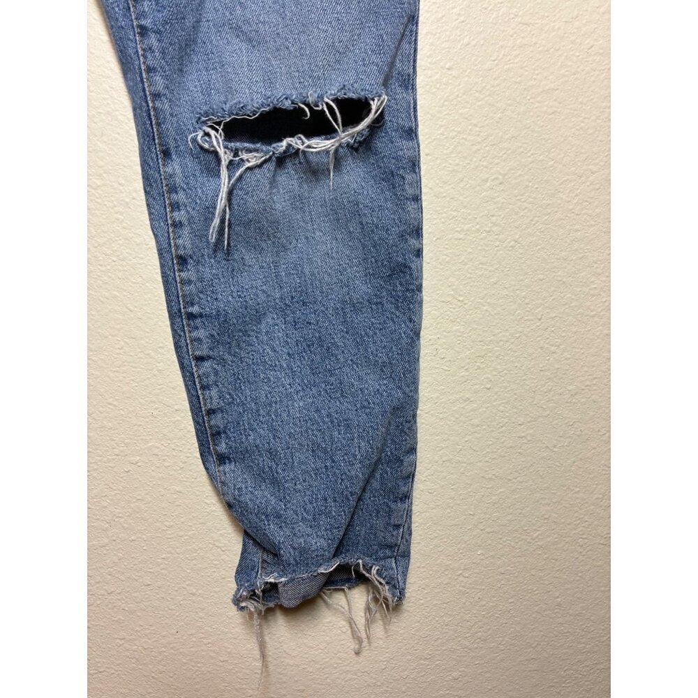 We the Free Denim Blue Jeans Distressed Hole Grunge Y2K Button Fly Size 28 - Picture 5 of 10